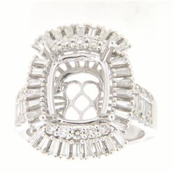 1.44 CTW Diamond Semi Mount Ring 14K White Gold - REF-158M3F