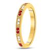 Image 3 : 1/4 CTW Round Ruby Diamond Milgrain Stackable Ring 10kt Yellow Gold - REF-18X3T