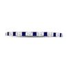 Image 2 : 3/8 CTW Princess Blue Sapphire Diamond Stackable Ring 10kt White Gold - REF-16W8F