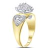 Image 3 : 1/8 CTW Round Diamond Oval Cluster Love Heart Ring 10kt Two-tone Yellow Gold - REF-16K8R