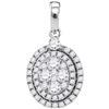 Image 1 : 1 CTW Round Diamond Oval Cluster Pendant 14kt White Gold - REF-105W6F