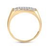Image 3 : 1/3 CTW Mens Round Diamond Square Cluster Ring 10kt Yellow Gold - REF-30X3T