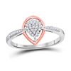 Image 1 : 1/8 CTW Round Diamond Teardrop Cluster Ring 10kt Two-tone Gold - REF-13Y2X