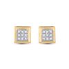 Image 2 : 1/20 CTW Round Diamond Square Earrings 10kt Yellow Gold - REF-4X8T