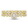 Image 2 : 1/3 CTW Round Diamond Stackable Bridal Wedding Engagement Ring 10kt Yellow Gold - REF-39H3W