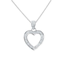 0.50 CTW Diamond Necklace 18K White Gold - REF-60Y2X