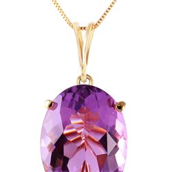 Genuine 7.55 ctw Amethyst Necklace 14KT Yellow Gold - REF-35H9X