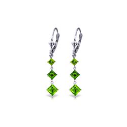 Genuine 4.79 ctw Peridot Earrings 14KT White Gold - REF-36X8M