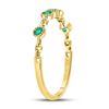 Image 3 : 1/20 CTW Round Emerald Dot Stackable Ring 10kt Yellow Gold - REF-10W8F