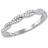 Image 1 : 1/4 CTW Round Diamond Twist Stackable Ring 14kt White Gold - REF-28N8Y