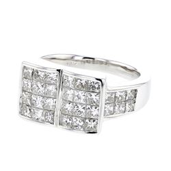 2.59 CTW Princess Diamond Ring 14K White Gold - REF-321M6F