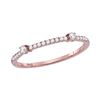 Image 1 : 1/6 CTW Round Diamond Single Row Stackable Ring 10kt Rose Gold - REF-13X2T