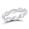 Image 1 : 1/10 CTW Round Diamond Fashion Braid Ring 10kt White Gold - REF-18K3R