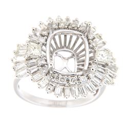 1.92 CTW Diamond Semi Mount Ring 14K White Gold - REF-196Y9X