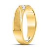 Image 3 : 1/6 CTW Mens Round Diamond Wedding Ring 10kt Yellow Gold - REF-39T3K