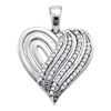 Image 1 : 1/6 CTW Round Diamond Striped Heart Pendant 10kt White Gold - REF-13Y2X