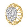 Image 2 : 1/3 CTW Round Diamond Filigree Heart Pendant 14kt Two-tone Gold - REF-34A8N