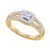 Image 1 : 1/5 CTW Princess Diamond Cluster Bridal Wedding Engagement Ring 10kt Yellow Gold - REF-16W8F