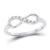 Image 1 : 1/20 CTW Round Diamond Infinity Ring 10kt White Gold - REF-10F8M