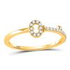 Image 1 : 1/8 CTW Round Diamond Key Stackable Ring 10kt Yellow Gold - REF-13X2T