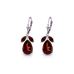 Genuine 13 ctw Garnet Earrings 14KT White Gold - REF-71K8V