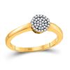 Image 1 : 1/8 CTW Round Diamond Cluster Ring 10kt Yellow Gold - REF-11W9F