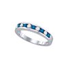 Image 1 : 1/2 CTW Round Blue Color Enhanced Diamond Ring 10kt White Gold - REF-28R8H