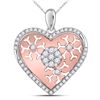 Image 1 : 1/2 CTW Round Diamond Cluster Heart Pendant 14kt Two-tone Gold - REF-51M5A