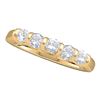 Image 1 : 1/2 CTW Round Diamond 5-stone Single Row Wedding Ring 14kt Yellow Gold - REF-41Y9X