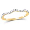 Image 1 : 1/5 CTW Round Diamond Contoured Stackable Ring 10kt Yellow Gold - REF-16X8T