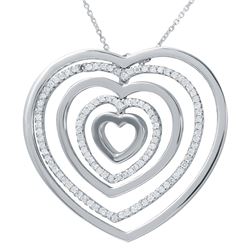 0.94 CTW Diamond Necklace 18K White Gold - REF-139K2W