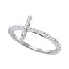 Image 1 : 1/5 CTW Round Diamond Cross Slender Ring 10kt White Gold - REF-13T2K