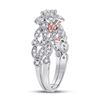 Image 2 : 3/4 CTW Round Diamond Flower Bridal Wedding Engagement Ring 14kt Two-tone Gold - REF-101R9H