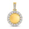 Image 1 : 2 CTW Mens Round Diamond Circle Cluster Picture Memory Pendant 10kt Yellow Gold - REF-149A9N