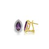 Image 1 : Genuine 3.6 ctw Amethyst & Diamond Earrings 14KT Yellow Gold - REF-102X2M