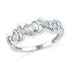 Image 1 : 1/8 CTW Round Diamond Heart Ring 10kt White Gold - REF-15R5H