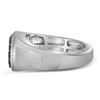 Image 2 : 3/4 CTW Mens Round Black Color Enhanced Diamond Octagon Frame Cluster Ring 10kt White Gold - REF-39K