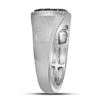 Image 3 : 3/4 CTW Mens Round Black Color Enhanced Diamond Octagon Frame Cluster Ring 10kt White Gold - REF-39K