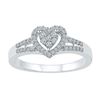 Image 1 : 1/5 CTW Round Diamond Heart Ring 10kt White Gold - REF-18W3F