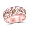 Image 1 : 1 & 3/8 CTW Round Brown Diamond Ring 14kt Rose Gold - REF-101X9T