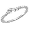 Image 1 : 1/20 CTW Round Diamond Crossover Stackable Ring 10kt White Gold - REF-9H3W