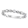 Image 1 : 1/6 CTW Round Diamond Vintage Inspired Stackable Ring 14kt White Gold - REF-15T5K