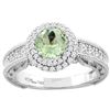 Image 1 : 1.20 CTW Amethyst & Diamond Ring 14K White Gold - REF-86V4R
