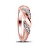 Image 3 : 1/20 CTW Round Diamond Milgrain Crossover Ring 14kt Rose Gold - REF-20T3K