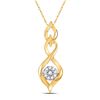 Image 1 : 1/10 CTW Round Diamond Infinity Pendant 10kt Yellow Gold - REF-10K8R