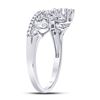 Image 3 : 1/5 CTW Round Diamond Crown Tiara Cocktail Ring 10kt White Gold - REF-19F2M
