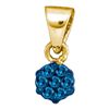 Image 1 : 1/10 CTW Round Blue Color Enhanced Diamond Hexagon Cluster Cluster Pendant 10kt Yellow Gold - REF-5T