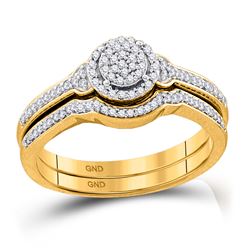 1/4 CTW Round Diamond Cluster Bridal Wedding Engagement Ring 10kt Yellow Gold - REF-21K5R