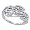 Image 1 : 1/2 CTW Round Diamond Curled Strand Ring 10kt White Gold - REF-30R3H