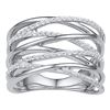 Image 1 : 1/4 CTW Round Diamond Crossover Open Strand Ring 10kt White Gold - REF-33W3F